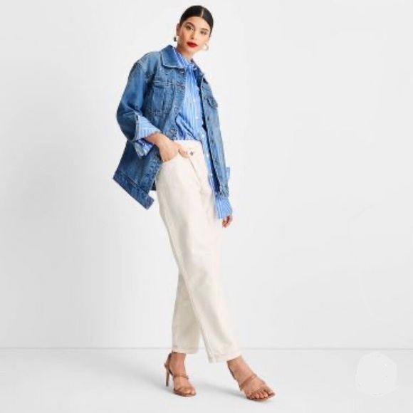 Kahlana Barfield Brown Future Collective High-Rise Overlap Waist Jeans Size 0 - Picture 5 of 14